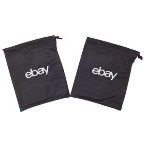 eBay Black Drawstring Dust Bags 11.5 x 9.75 Set Of 2 Polyester Shoe Purse Travel